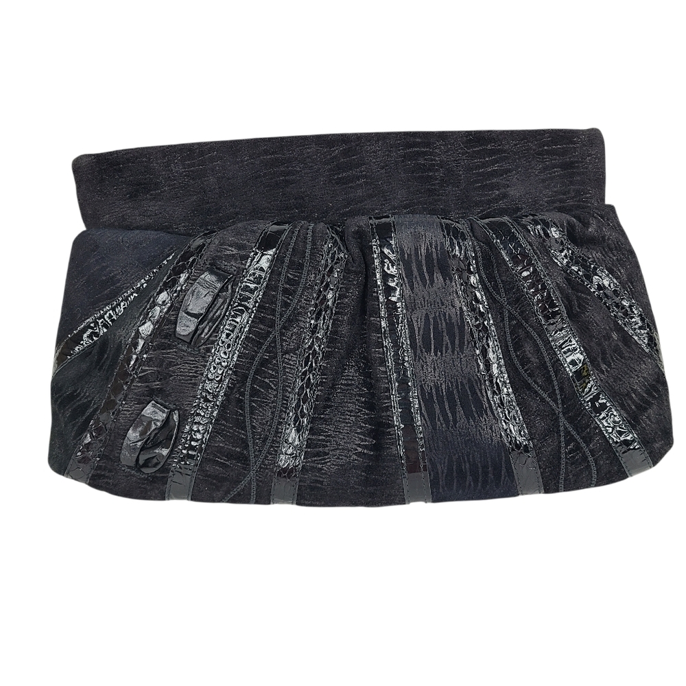 Samir Vintage Black Leather & Suede Clutch Pocketbook